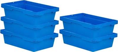 Produktbild von SparSet 5x Conical Mehrweg-Stapelbehälter Blau | HxBxT 17,5x40x60cm | 29 Liter | Lagerbox Eurobox Transportbox Transportbehälter Stapelbehälter
