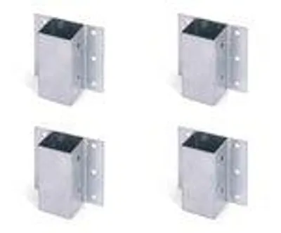 Image de Supports de poteaux Alberts pour pierres en L et en U, galvanisés à chaud, à visser