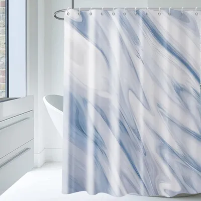 Obrázok produktu pre Luxusná modrá sprchová záclona z mramoru