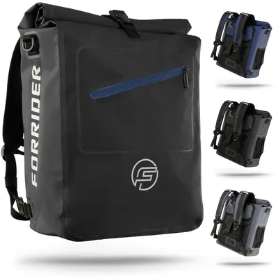 Produktbild von Forrider 3in1 Fahrradtasche - Gepäckträgertasche auch als Rucksack geeignet! - schwarz