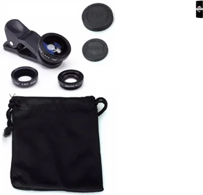 Produktbild von K-S-Trade Smartphone Kamera Linsen Set Kompatibel mit Xiaomi Redmi Note 5 Pro 3in1 Clip-On Kamera Adapter Macro Weitwinkel FishEye Fischauge Objektiv