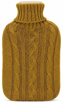 Produktbild von Gummiwärmflasche 1,75 l mit Strickbezug, Braun – für Damen und Herren