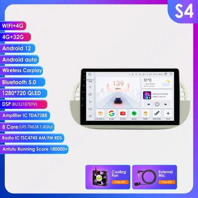 Immagine prodotto di Autoradio Android da 9 pollici per FIAT 500 - Lettore multimediale - Sistema di navigazione - Radio touchscreen