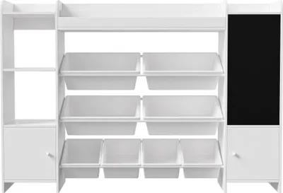 Image de Étagère à livres, rangement multifonctionnel, conception sécurisée pour les enfants, blanc
