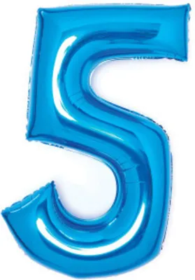 Produktbild von amscan Folienballon Zahl 5 blau 52x66cm