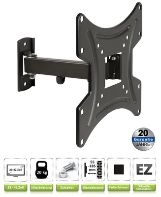 Produktbild von TV Wandhalterung für 23-42 Zoll Fernseher| Schwenkbar Neigbar Ausziehbar | 20 kg Tragkraft | Monitor Wand Halterung für VESA 75x75 - 200x200