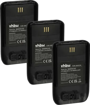 Produktbild von vhbw 3x Akku kompatibel mit Mitel 5614 schnurlos Festnetz Telefon (800 mAh, 3,7 V, Li-Ion) Schwarz