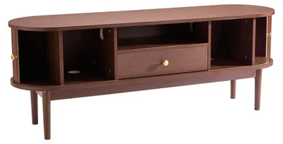 Zdjęcie produktu dla Szafka pod telewizor SucceBuy w stylu mid-century (1473 x 401 x 551 mm), stolik pod telewizor o nośności do 158,76 kg, wyposażony w szufladę, otwarte półki i drzwi przesuwne, idealny do salonu i sypialni