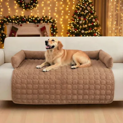 Produktbild von Hundebett Sofaschutz waschbar Kord Kaffee 90 x 90 cm