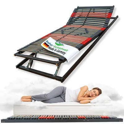 Produktbild von Reha-Schlafwelt 7-Zonen Lattenrost 80×200 cm, RELAXANA KF, fertig montiert, Kopf- Fußteilverstellung, 42 Leisten