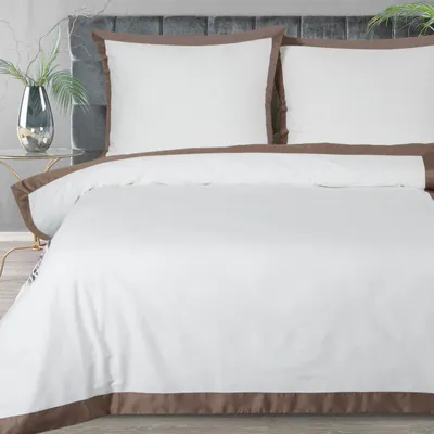 Produktbild von Eurofirany Bettwäschegarnitur Bettwäsche Satin REINA25A 160x200 cm 3 TLG SET: mit 2 Kissenbezüge 70x80 cm weiß K