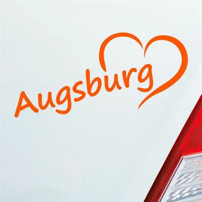 Produktbild von Auto Aufkleber Augsburg Herz Stadt City Liebe Love Heart 19x8 cm Orange Sticker Heckscheibenaufkleber