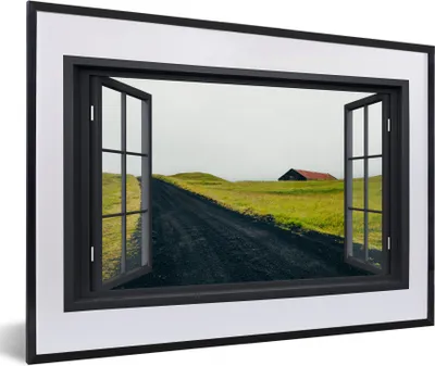 Produktbild von MuchoWow® MuchoWow® Gerahmtes Poster Aussicht - Natur - Nebel 60x40 cm - Poster mit zchwarzem Bilderrahmen - Schlafzimmer - Plakat in Rahmen - Drucken
