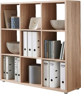 Produktbild von Standregal Raumteiler QUADRO in Eiche Sonoma, 9 Fächer, (BxHxT) 106,5x108,5x33 cm
