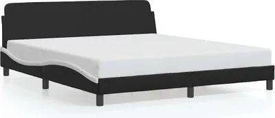 Produktbild von vidaXL Bettgestell "Dover" Schwarz und Weiß 180x200 cm Kunstleder