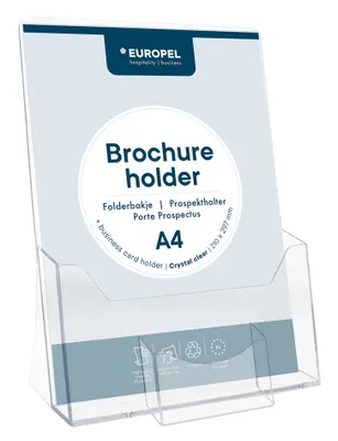 Obrázek produktu pro EUROPEL 350073 Stolní držák brožur EUROPEL, A4 na výšku, s držákem na vizitky