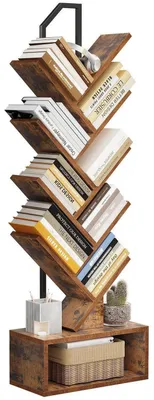 Productafbeelding van Boekenrek, boomvorm, 8 niveaus, hout, bruin