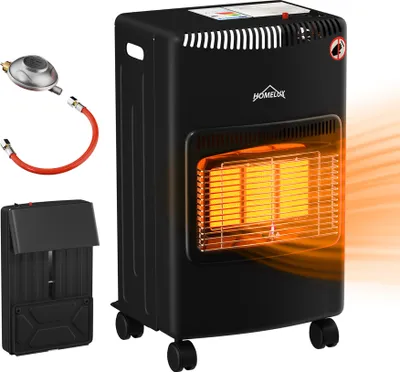 Produktbild von Heizstrahler Gasheizer HOMELUX Gasheizung 4200 Watt inkl. Schlauch und Druckminderer,Infrarot Keramikbrenner,Butan- oder Propangasflaschen bis 15kg
