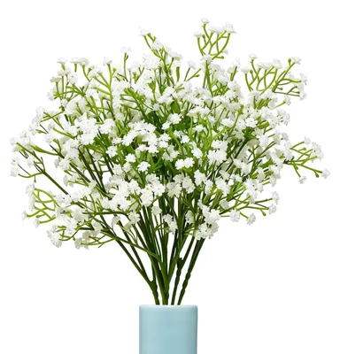 Künstliches Schleierkraut, 8 Stück, 58 cm, weiß, Kunststoff, für Dekoration