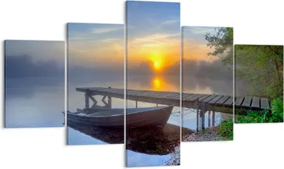 Produktbild von Bild auf Leinwand - Leinwandbild - Landschaft Meer Sommer Sonne - 125x70cm - Wand Bild - Wanddeko - Leinwanddruck - Bilder - Kunstdruck - Wanddekoration - Leinwand bilder - Wandkunst - EA125x70-2226