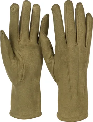Produktbild von styleBREAKER Damen Touchscreen Handschuhe Einfarbig mit Ziernähten, warme Fingerhandschuhe, Winter 09010043