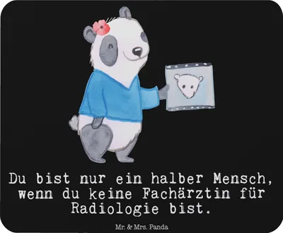 Produktbild von Mr. & Mrs. Panda Mouse Pad Fachärztin für Radiologie Herz - Schwarz - Geschenk, laptop mauspad, Mousepad, pc