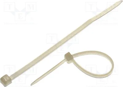 Zdjęcie produktu dla 100 sztuk opasek kablowych, szerokość: 2,4 mm, długość: 80 mm, naturalne, CV-080, wytrzymałość: 78,5 N