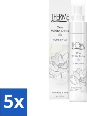Zdjęcie produktu dla Therme - Zen White Lotus - spray do pomieszczeń - długotrwały zapach - aromatyczny - 60 ml - opakowanie wartościowe - 5 sztuk