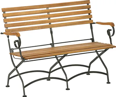 Produktbild von Dehner Klappbank Tegernsee, 2-Sitzer, ca. 124 x 88 x 57 cm, FSC Akazienholz/Stahl, natur