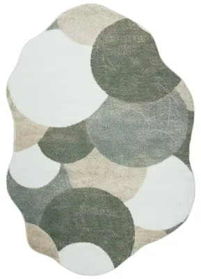 Image de Mazovia Tapis Moderne, Géométrique - Lonato Vari - beige, blanc et marron, 140x200 cm, pour salon