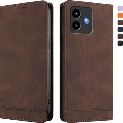 Produktbild von Hülle für Cubot Note 40, Retro Kunstleder Ständer Klapphülle mit Kartenfächer und Magnetische Braun