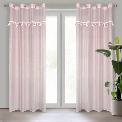 Produktbild von Eurofirany 418367, Durchscheinend, Pink, Einfarbig, Polyester, Ring, 50 g/m²