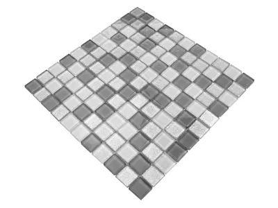 Immagine prodotto di Mosaico di vetro grigio "LADRILLO", piastrella di mosaico per parete, mosaico grigio per cucina e bagno