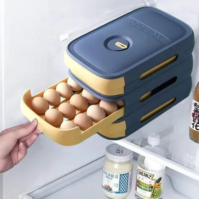 Productafbeelding van Famanu eierdoos voor de keuken - Ruimtebesparend, geschikt voor 18-20 eieren
