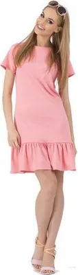 Produktbild von Damen Kleid Klassisch Elegant mit Rüschen; Koralle/M/38