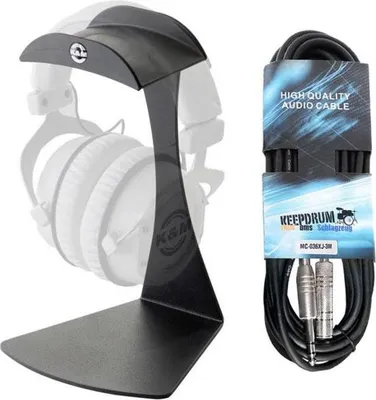 Immagine prodotto di K & M 16075 Supporto da tavolo per cuffie con cavo da 3 m