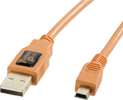 Obrázek produktu pro Tether Tools CU5451, 4,6 m, USB A, Mini-USB B, USB 2.0, 0,48 Gbit/s, Oranžová