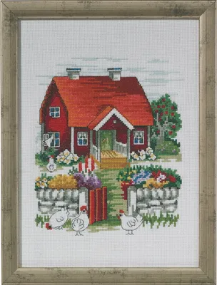 Zdjęcie produktu dla Zestaw do haftu krzyżykowego Permin "Szwedzki dom", wzór liczony, 21x29cm, 92-3125