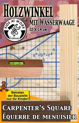 Immagine prodotto di Corvus A600012 - Bambini al lavoro, squadra in legno con livella, utensile