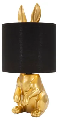 Produktbild von Tischlampe Kaninchen Polyresin Stoff 20x43 cm Gold Schwarz Mauro Ferretti