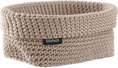 Produktbild von Blomus Häkelkorb Tela, Aufbewahrungskorb fürs Bad, Kunstfaser, Moonbeam, L, 66471