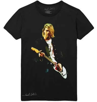 Obrázok produktu pre Kurt Cobain Guitar Photo Colour Black M Tričko