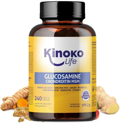 Imagen del producto de Complejo de Glucosamina, Condroitina, MSM con Colágeno y Cúrcuma - 240 cápsulas