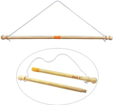Productafbeelding van Houten mast voor banners, geschikt voor wandmontage, vlaggenmast in aardetint, tweedelig met schroefverbinding, 889 cm hoog, beige kleur