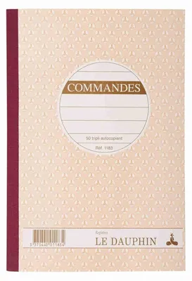 5er-Set Durchschreibebücher "COMMANDES", 50 Blatt, 21x14,8 cm