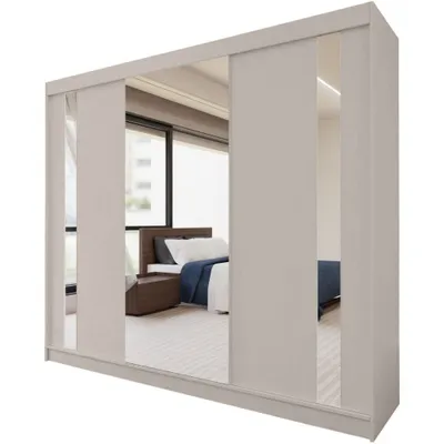 Produktbild von BEAUTYSOFA Schwebetürenschrank GAJA 240cm - modernes 3-türig Schrank mit Spiegel (Kaschmir)