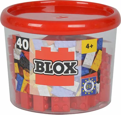 Immagine prodotto di Simba Blox 40 Rote 8er Steine in Dose, Bausteine, Bauklötze, Kinder Spielzeug, 40 Stück, 104118875