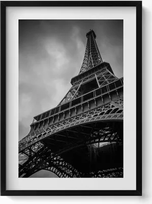Produktbild von Eiffelturm - Paris, Frankreich– Wandbild mit Rahmen – Gerahmtes Bild  – Wanddekoration – 50x70 cm –  Schwarz Rahmen