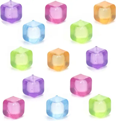 Produktbild von CU165 Eiswürfel – Kunststoff – Blau, Rosa, Grün, Orange, Lila – 16,3 x 2,8 x 13,8 cm – Set mit 30 Stück