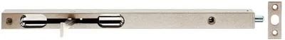 Obrázek produktu pro Alberts 126247 Rohrkantriegel mit Hebel, silberfarbig lackiert, mit Schließblech, 250 x 17 x 15 mm, Bolzen-Ø 7,5 mm